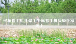 坐车看手机头晕（坐车看手机头晕正常吗）