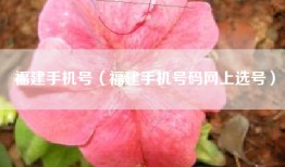福建手机号（福建手机号码网上选号）